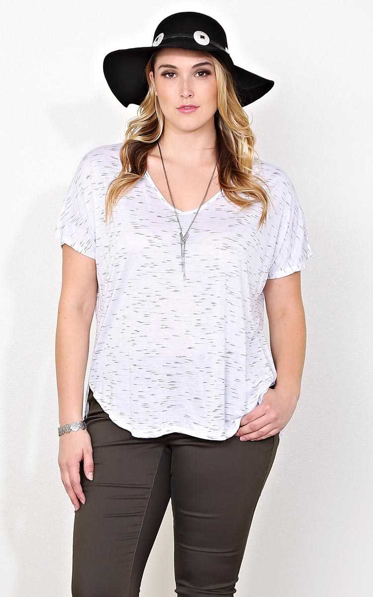 Plus Size Outta This World Knit Top - White Combo in Size 1X by Styles For Less