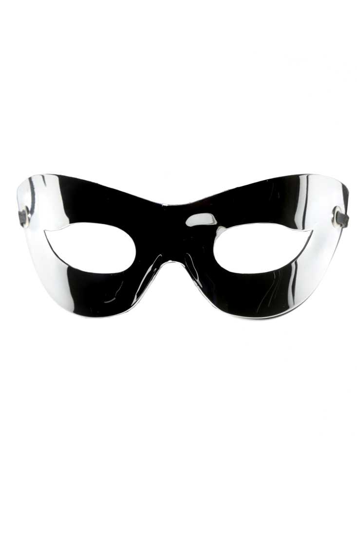 White Metallic Mirror Mask Costume Accessory