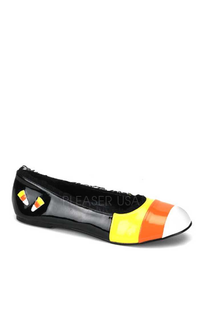 Black Yellow Orange White Candycorn Flats Patent