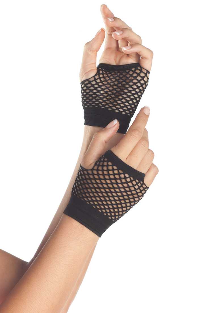 Black Fishnet Fingerless Gloves