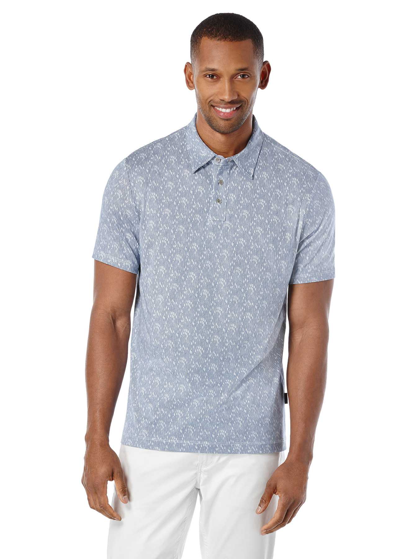 Perry Ellis Short Sleeve Geometric Printed Polo