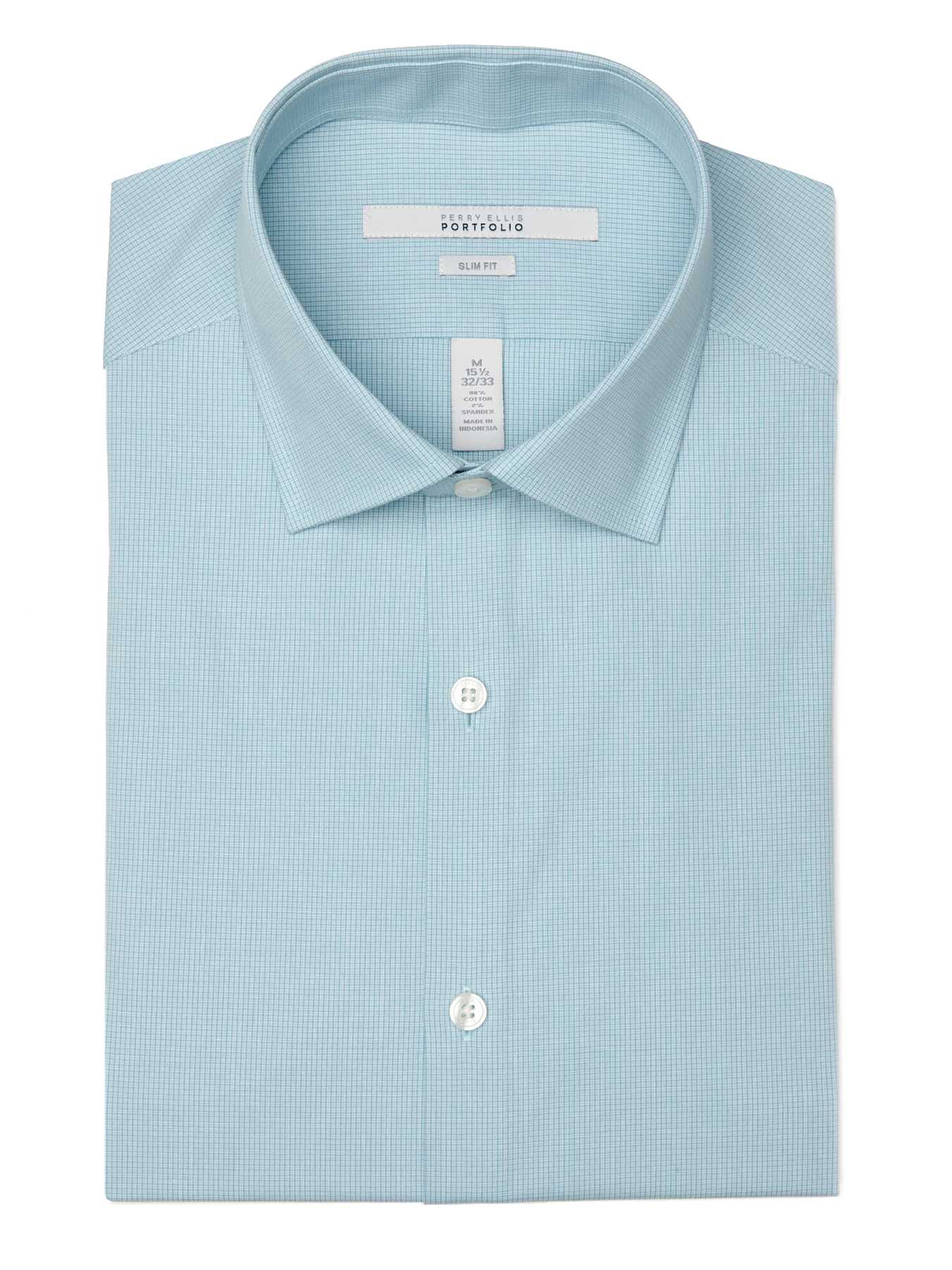 Perry Ellis Slim Fit Micro Check Dress Shirt