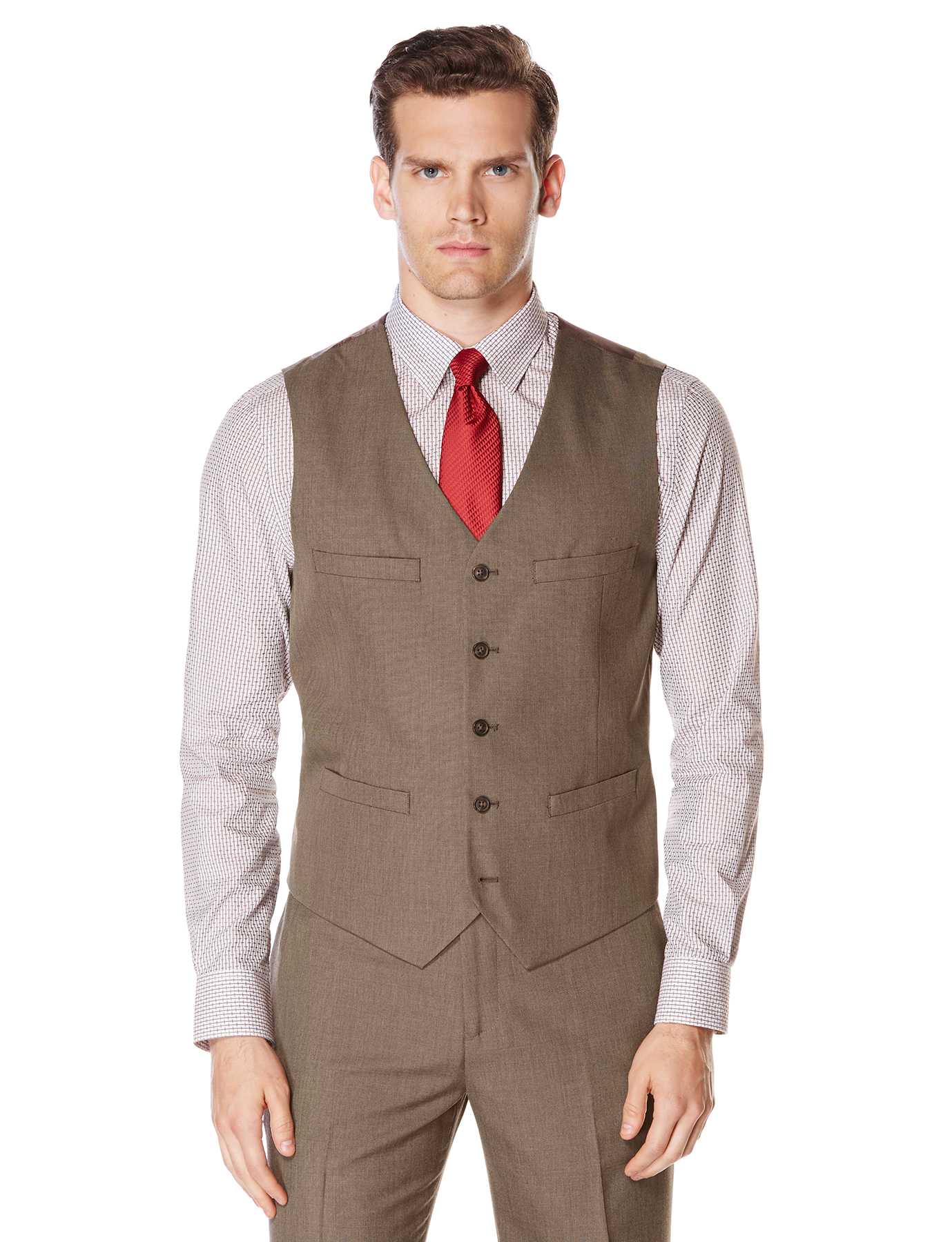 Perry Ellis Big and Tall Subtle Pattern Twill Suit Vest
