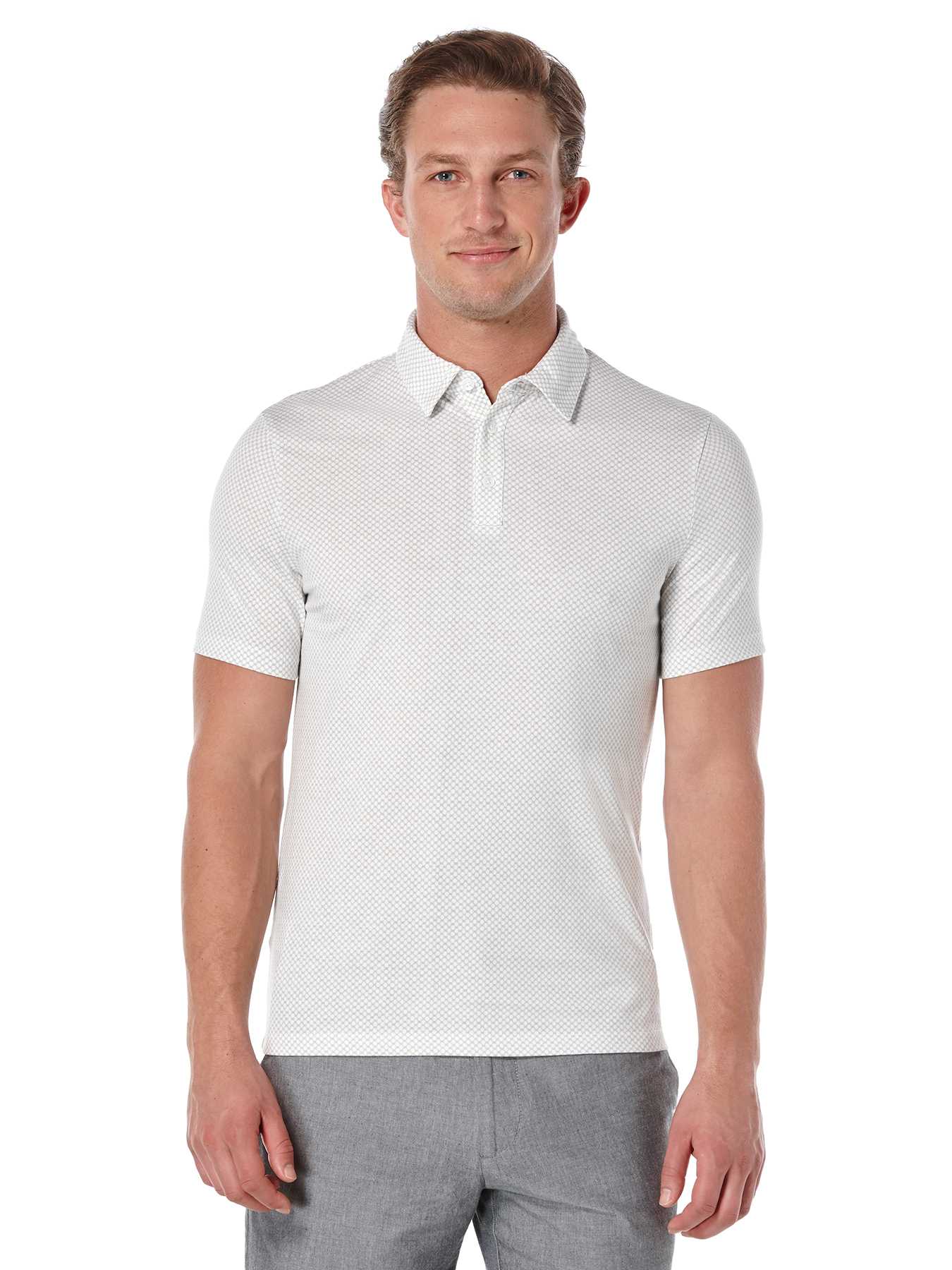 Perry Ellis Short Sleeve Diamond Pattern Polo