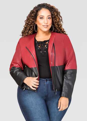 Colorblock Moto Jacket