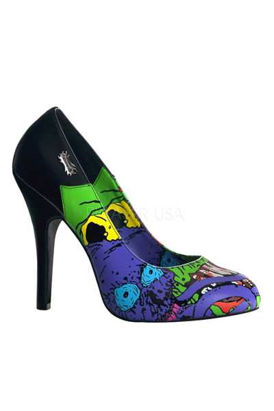Black Zombie Printed Pump High Heels