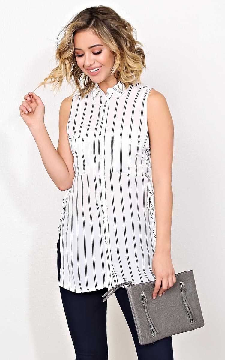 Endless Woven Button Up - - White in Size by Styles For Less