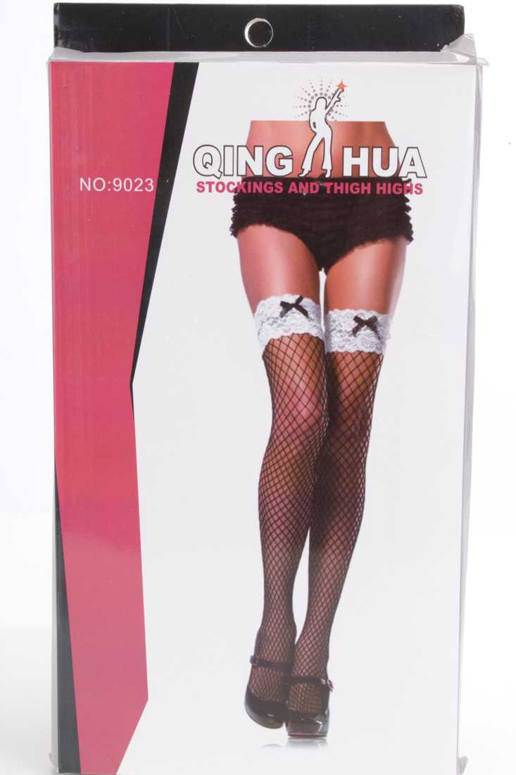 Black Bow Lace Top Stockings