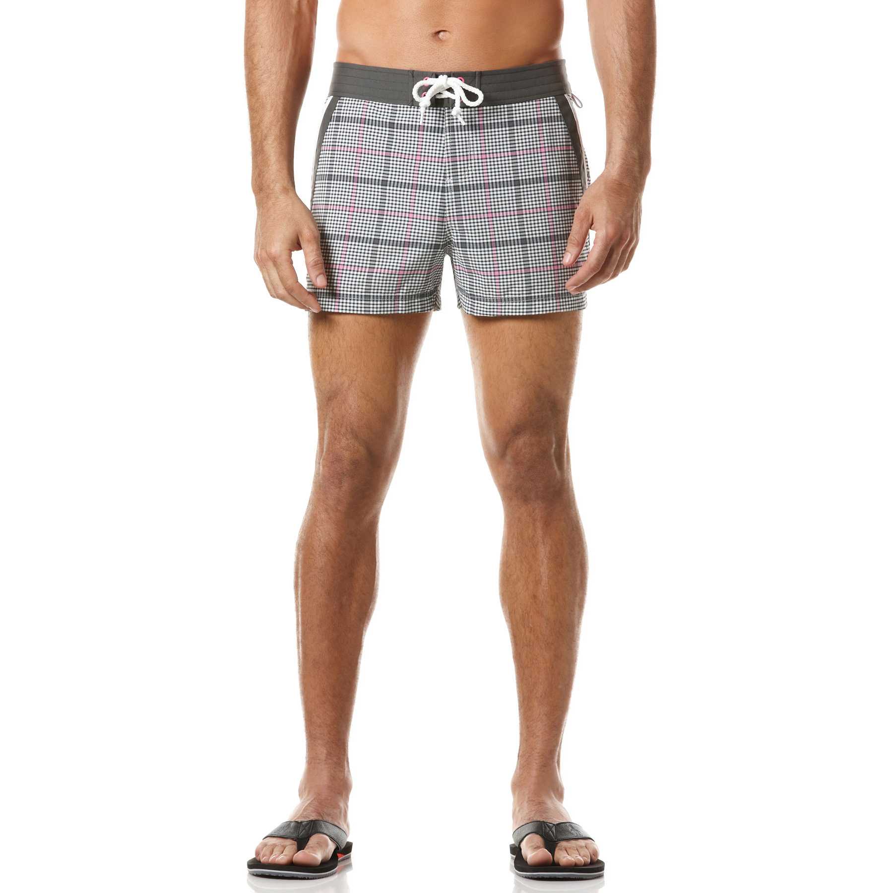 Original Penguin FIXED WAIST BOX PLAID SWIM SHORT