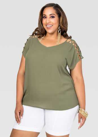 Crepe Lattice Tee