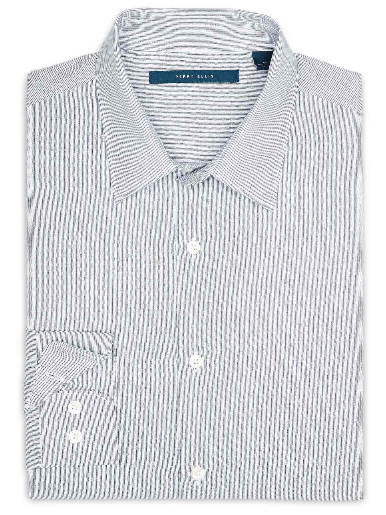 Perry Ellis Long Sleeve Micro Stripe Shirt
