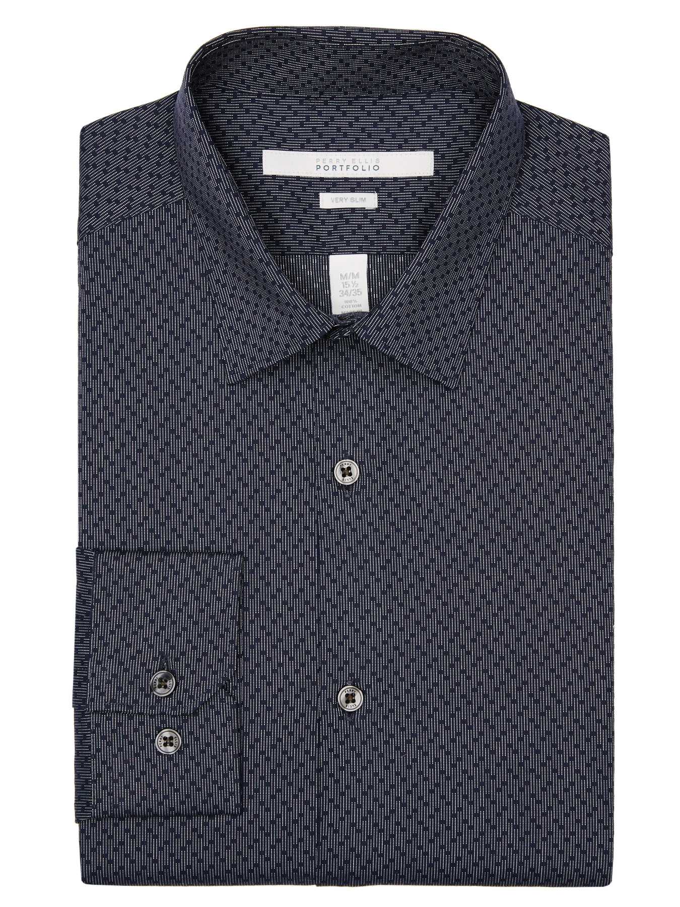 Perry Ellis Very Slim Dobby Dot Dress Shirt