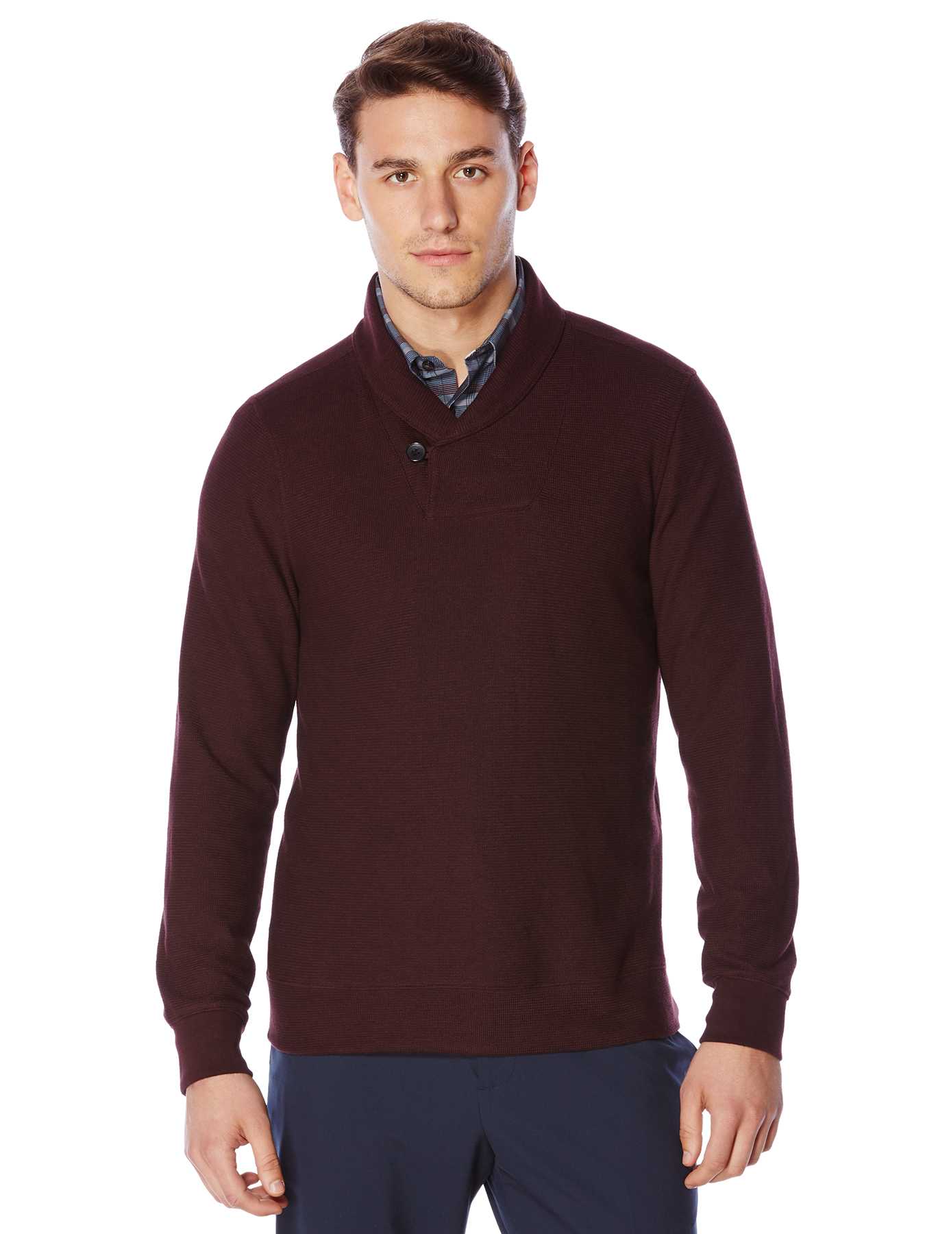 Perry Ellis Shawl Collar Pullover Sweater