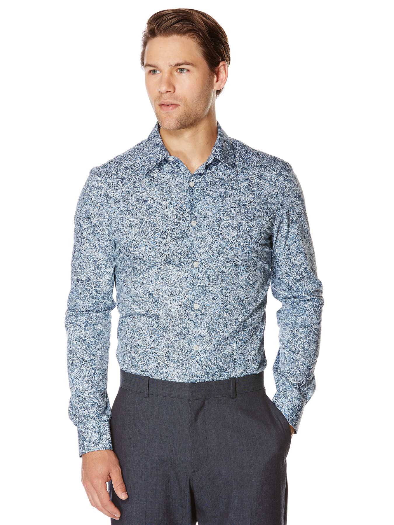 Perry Ellis Slim Fit Printed Paisley Shirt
