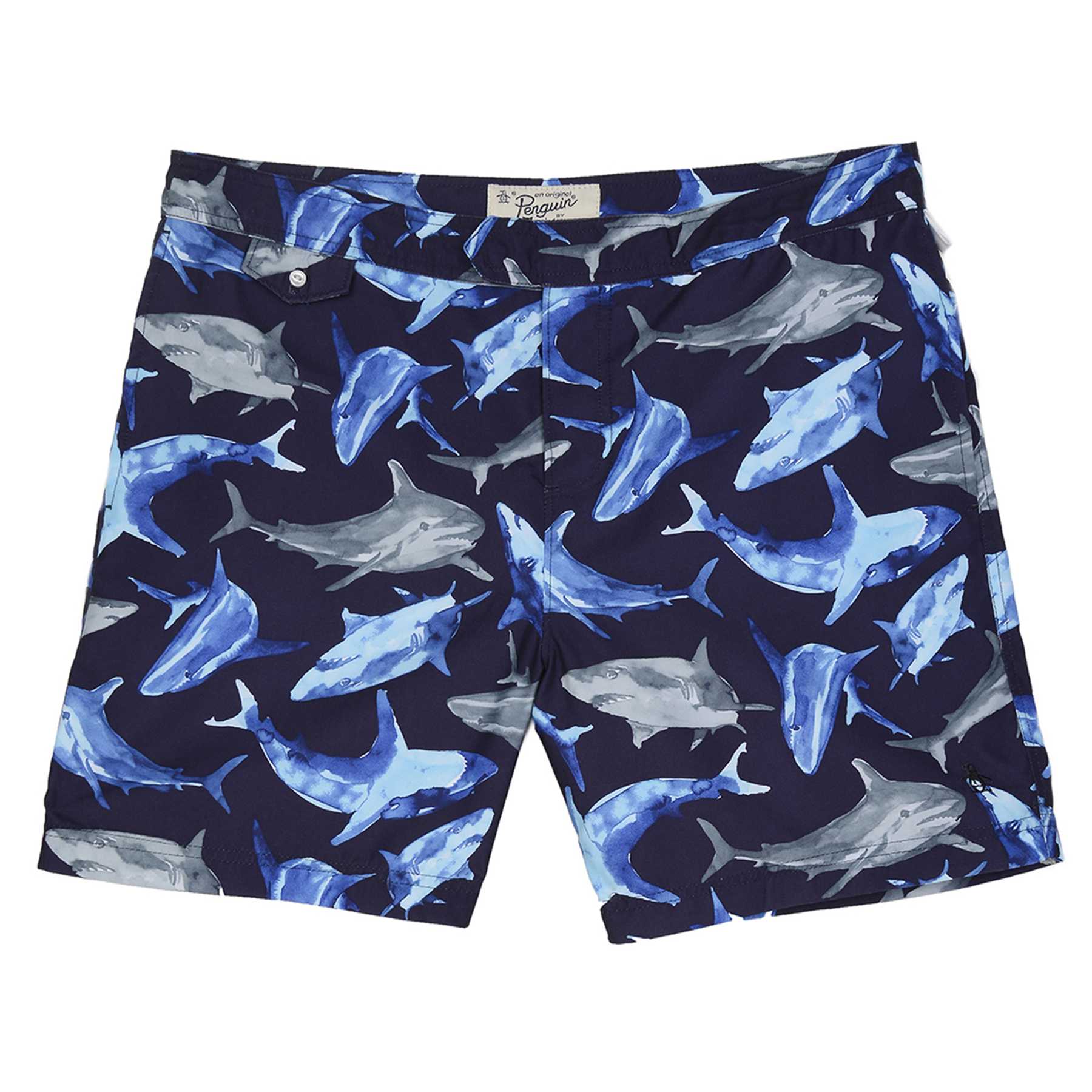 Original Penguin WATERCOLOR SHARKS SWIM VOLLEY
