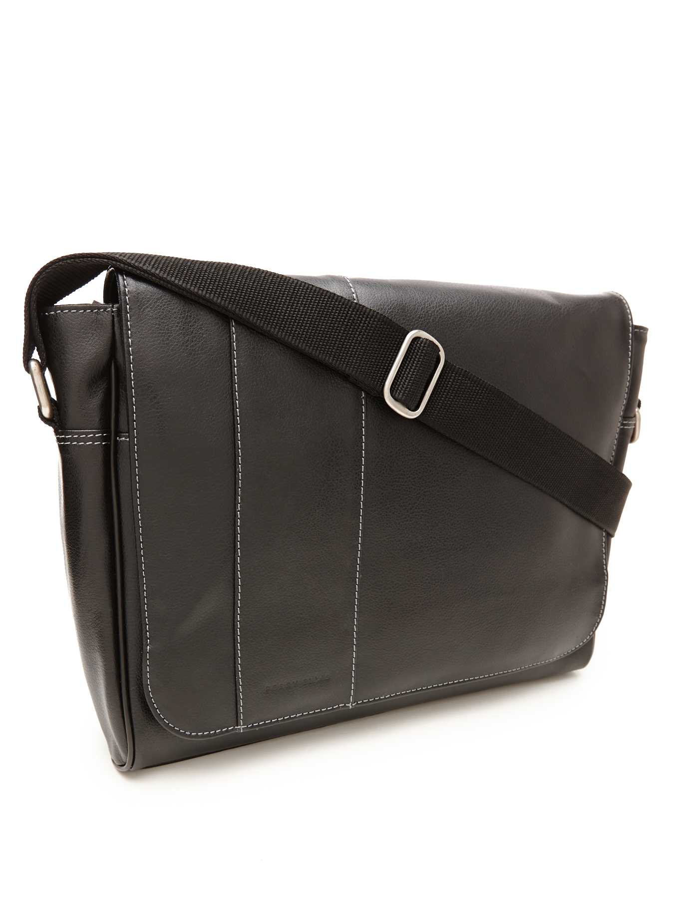 Perry Ellis Leather Messenger Bag