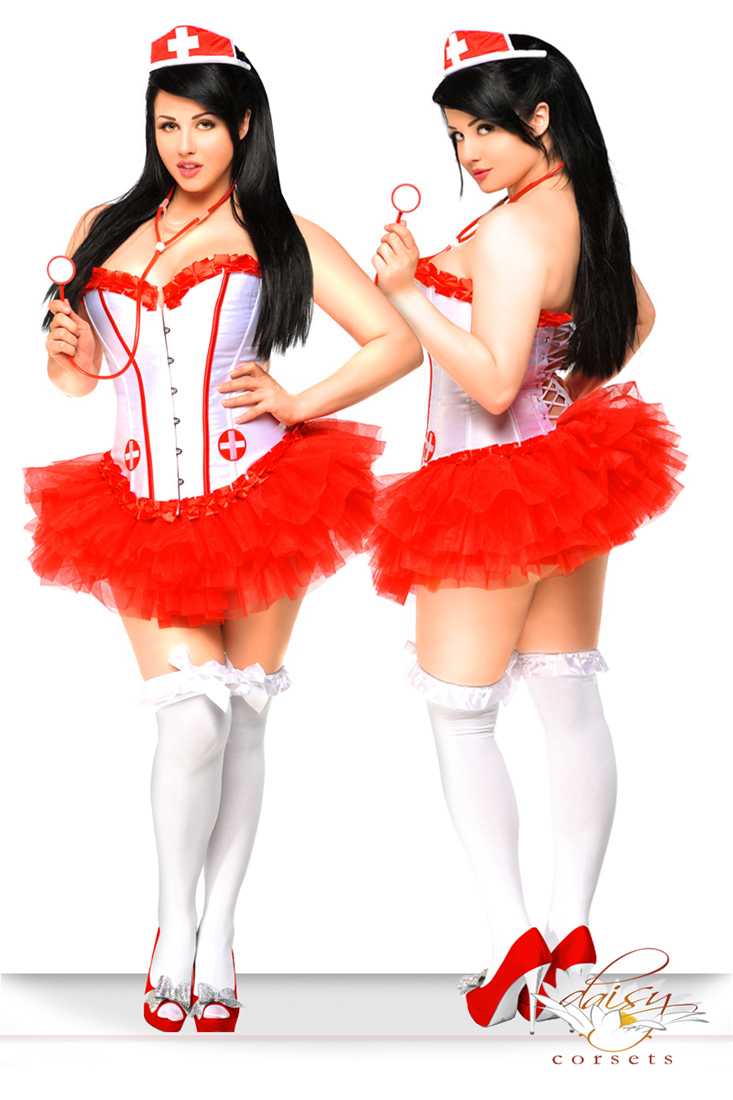 Red 4 PC Sexy Nurse Costume