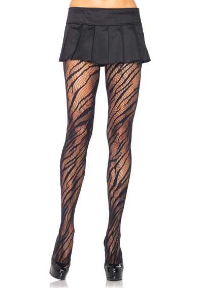 Black Zebra Net Pantyhose