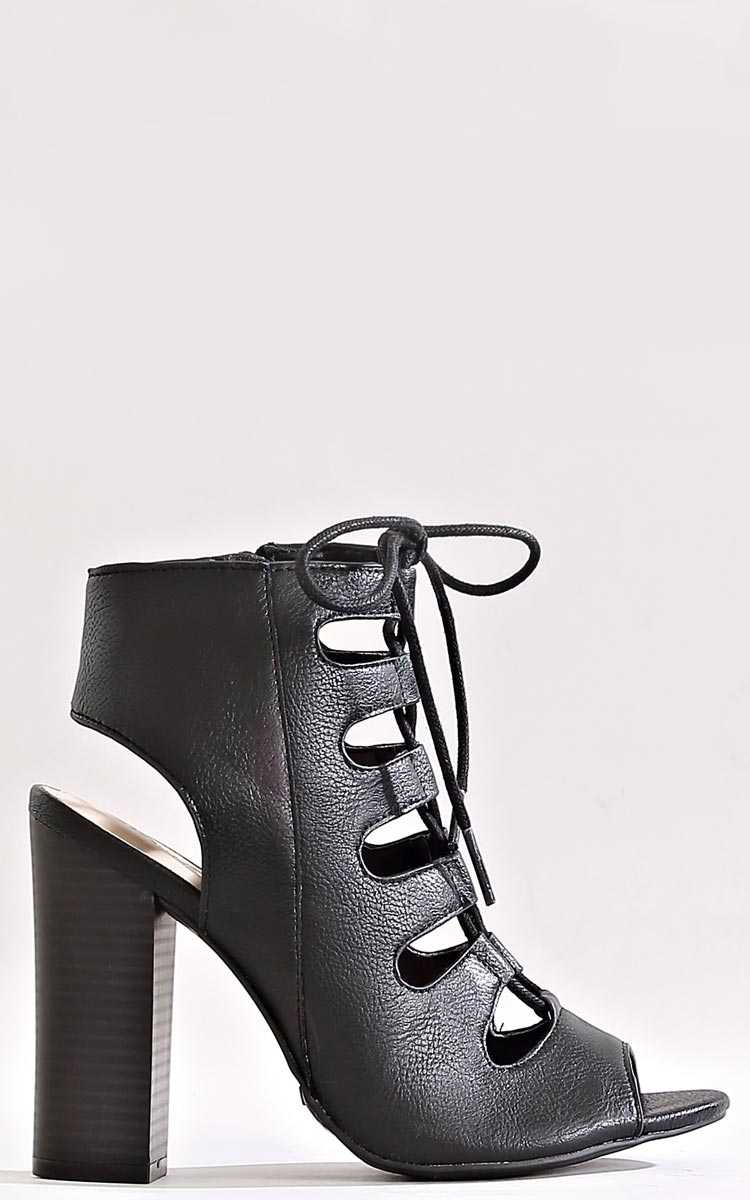 Celeste Leather Lace Up Heels - in Size by Styles For Less