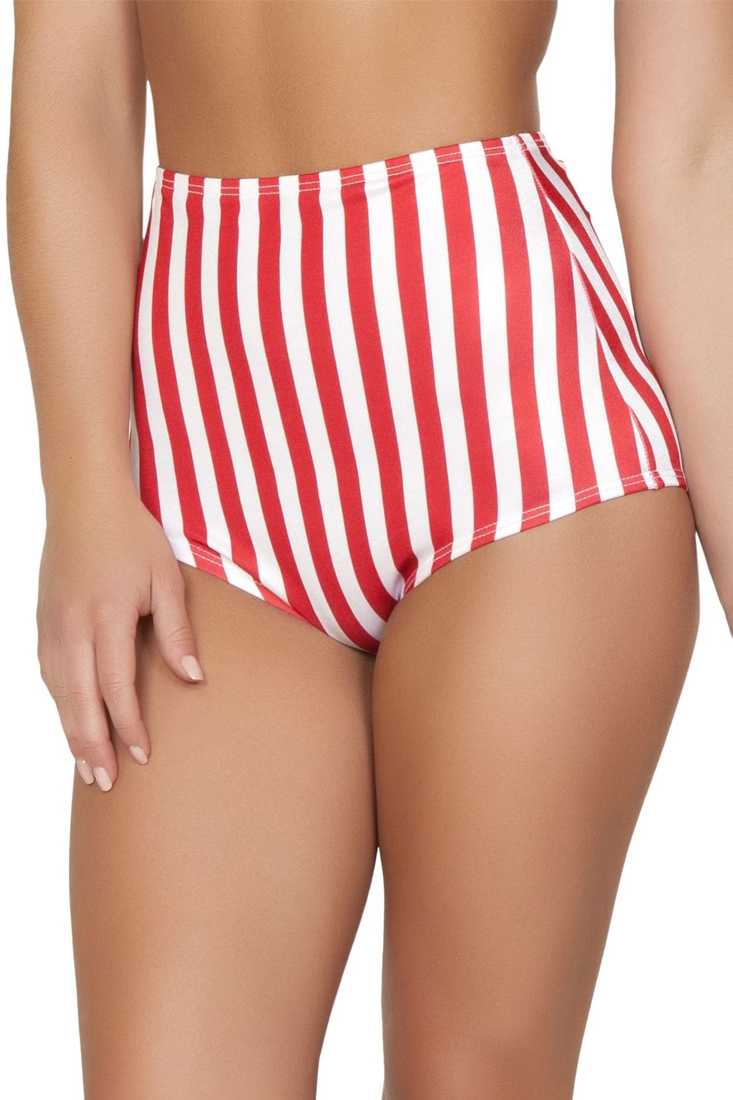 American Flag Striped Pinup Style High-Waisted Shorts