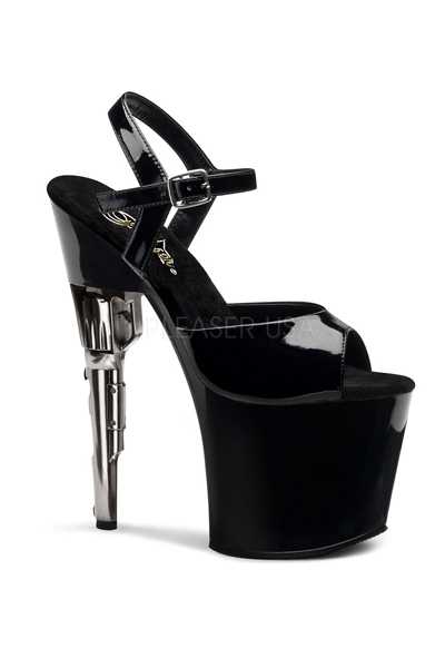 Black Patent Platform Gun High Heels