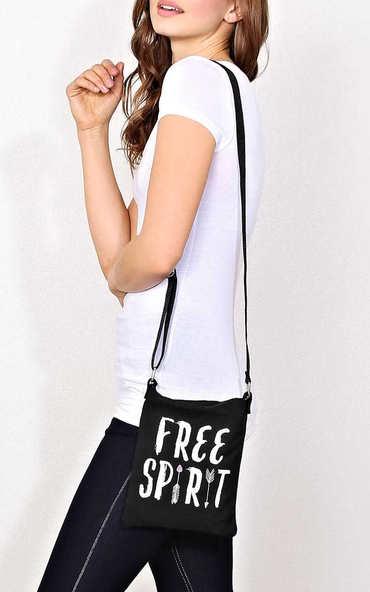 FREE SPIRIT Canvas Satchel - N/S - Black/White by Styles For Less