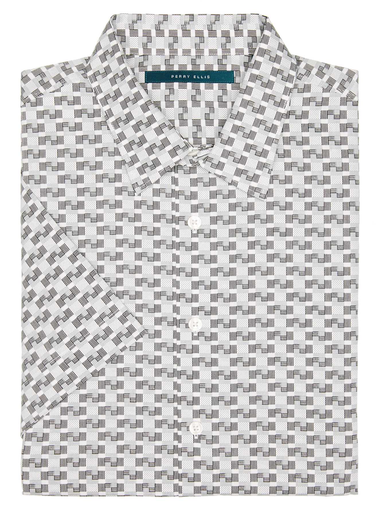 Perry Ellis Short Sleeve Patchwork Shirt