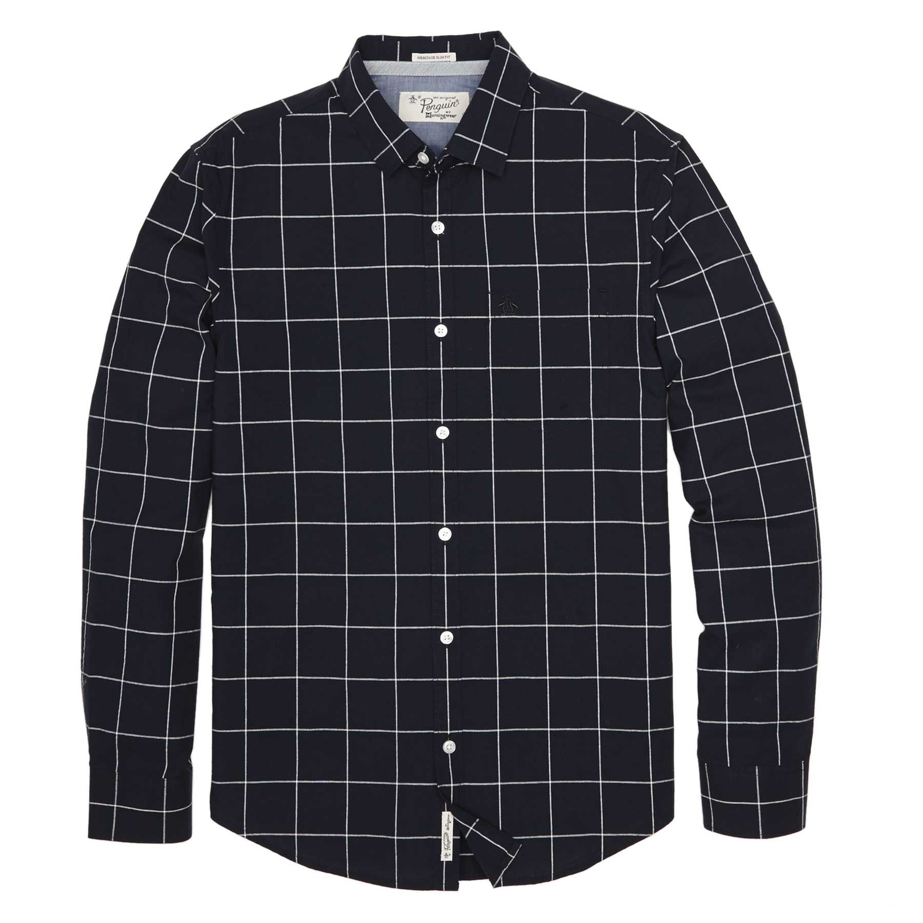 Original Penguin WINDOWPANE CHAMBRAY PLAID SHIRT