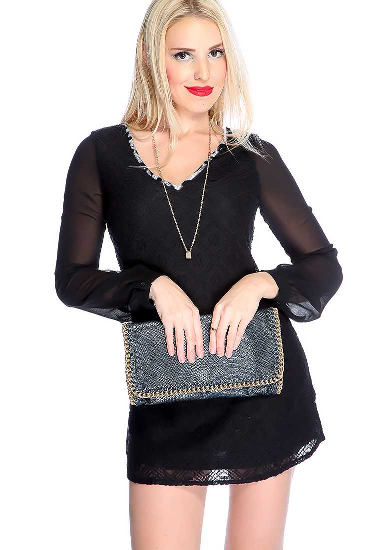 Sexy Black Textured Pattern Cross Strap Party Dress