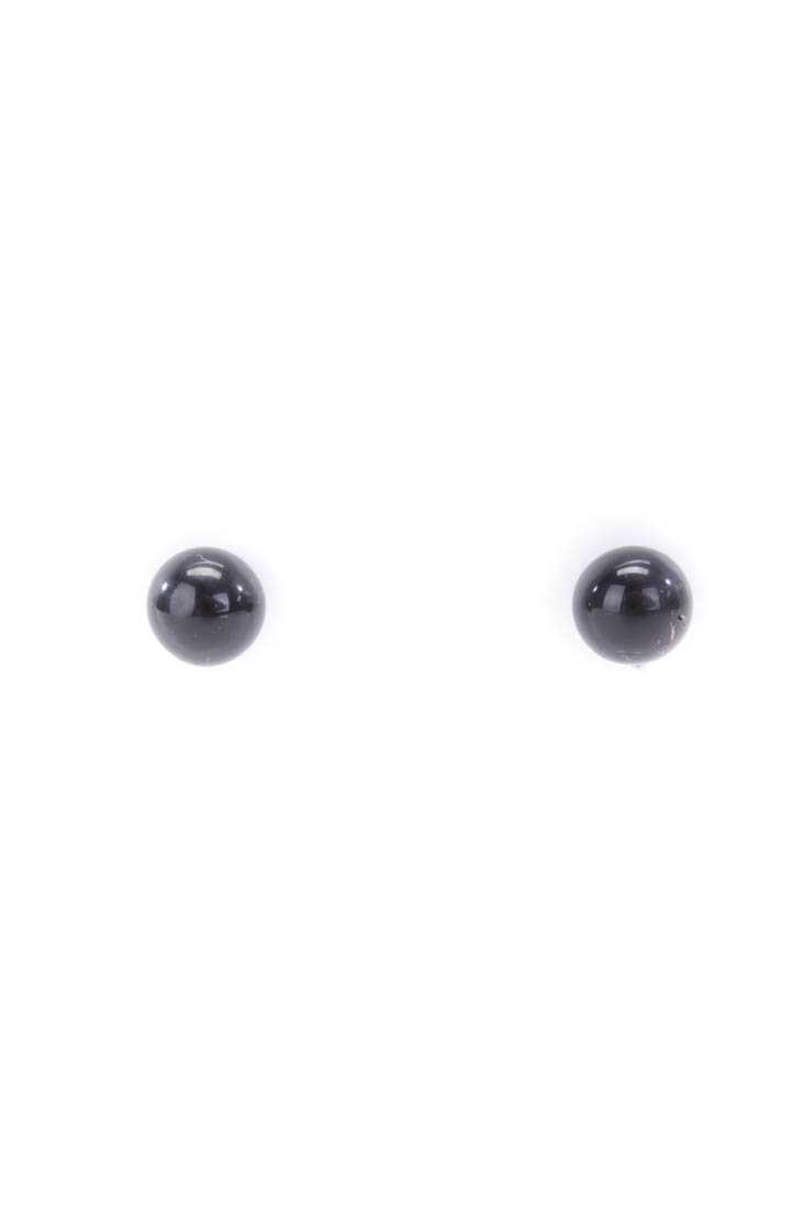 Black Front And Back Beaded Earrings