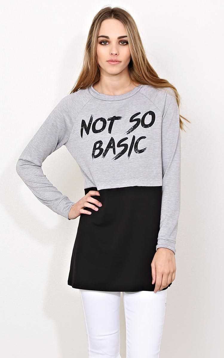NOT SO BASIC Color Block Knit Pullover - - H Grey Combo in Size by Styles For Less