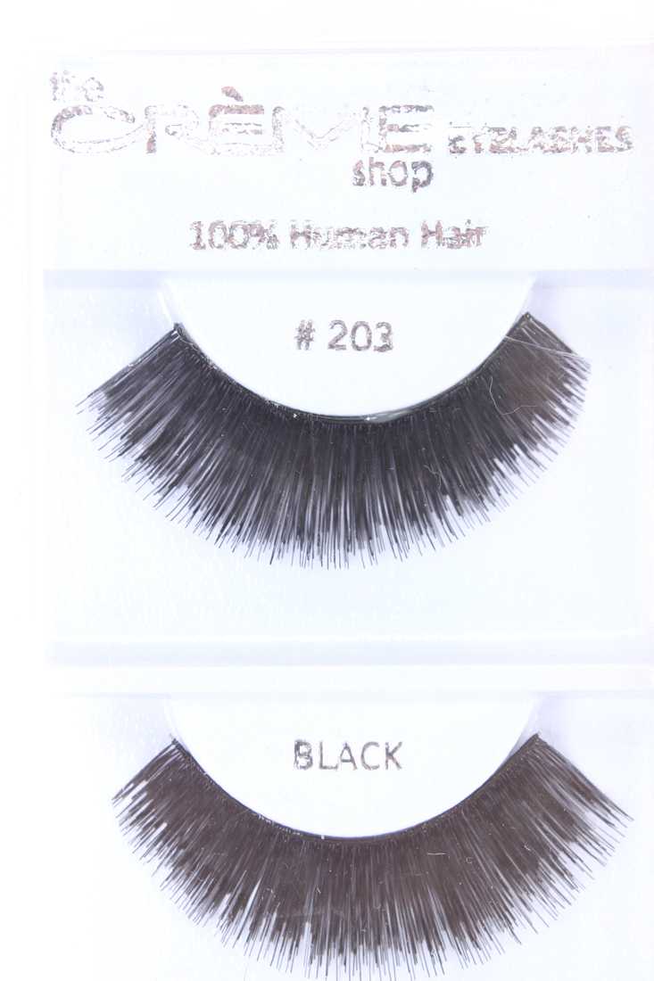 Black Full Volume Lengthening Glamour Human Hair Eyelashes