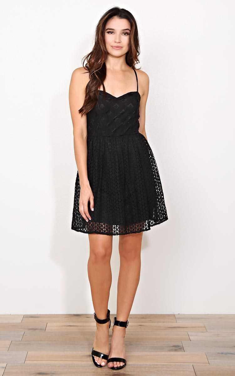 Sweet Poetry Woven Swing Dress - - Black in Size by Styles For Less