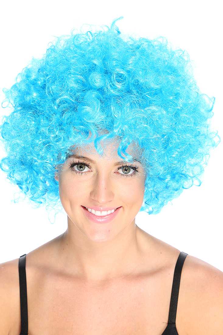 Bahama Blue Curly Afro Wig