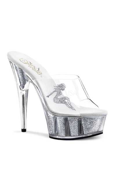 Silver Glitter Filled Truck Girl Platform High Heels