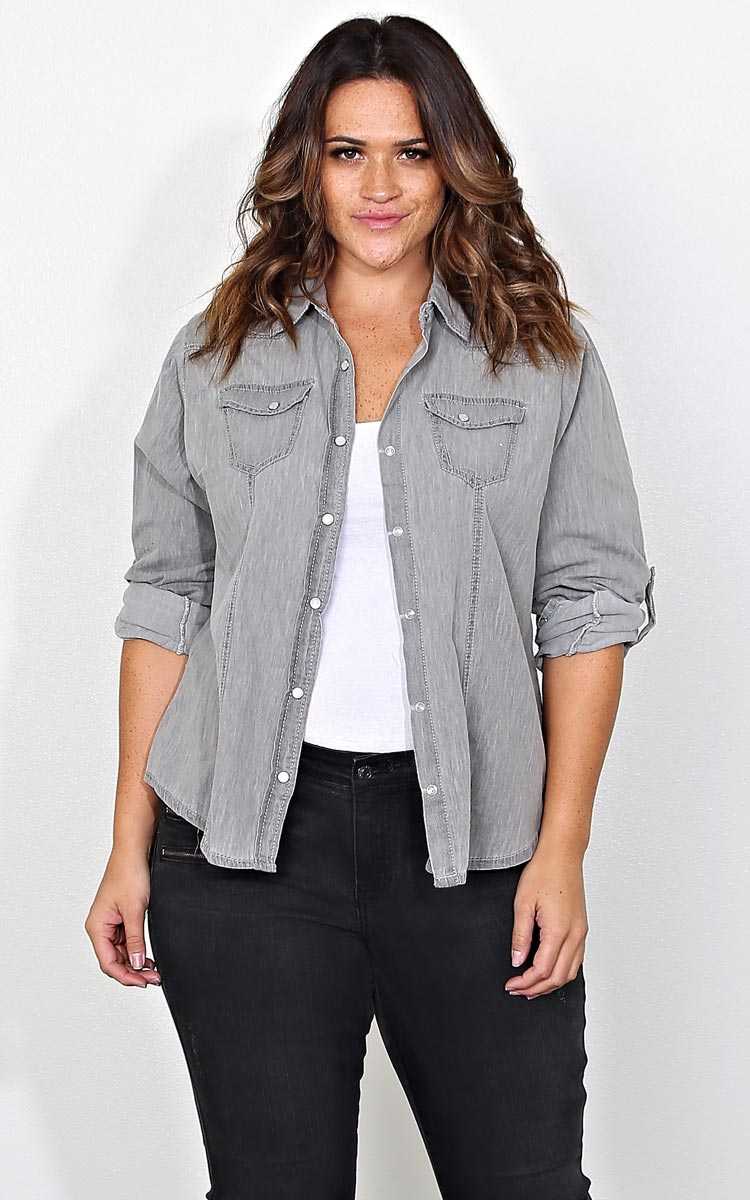 Plus Size Montana Chambray Woven Top - in Size 3X by Styles For Less