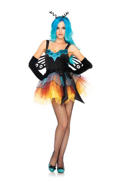 Black Blue 2 PC Butterfly Fairy Costume