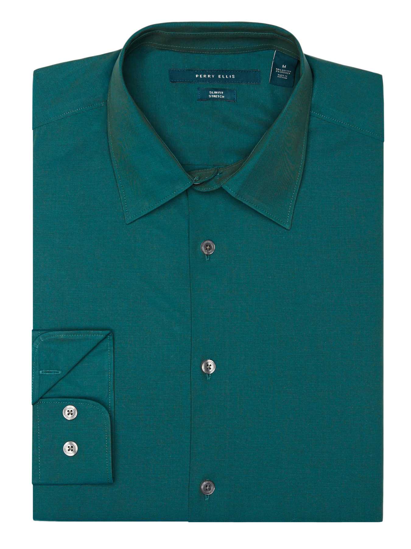 Perry Ellis Slim Fit Stretch Chambray Shirt