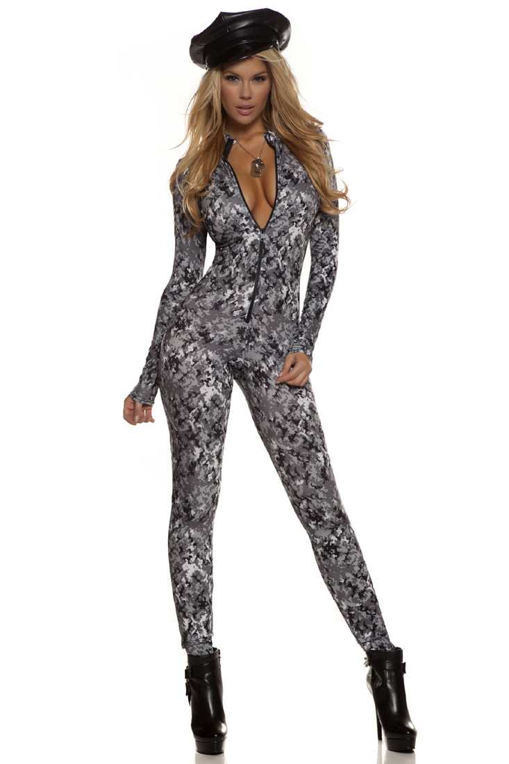 Camo Catsuit Sexy Army Costume