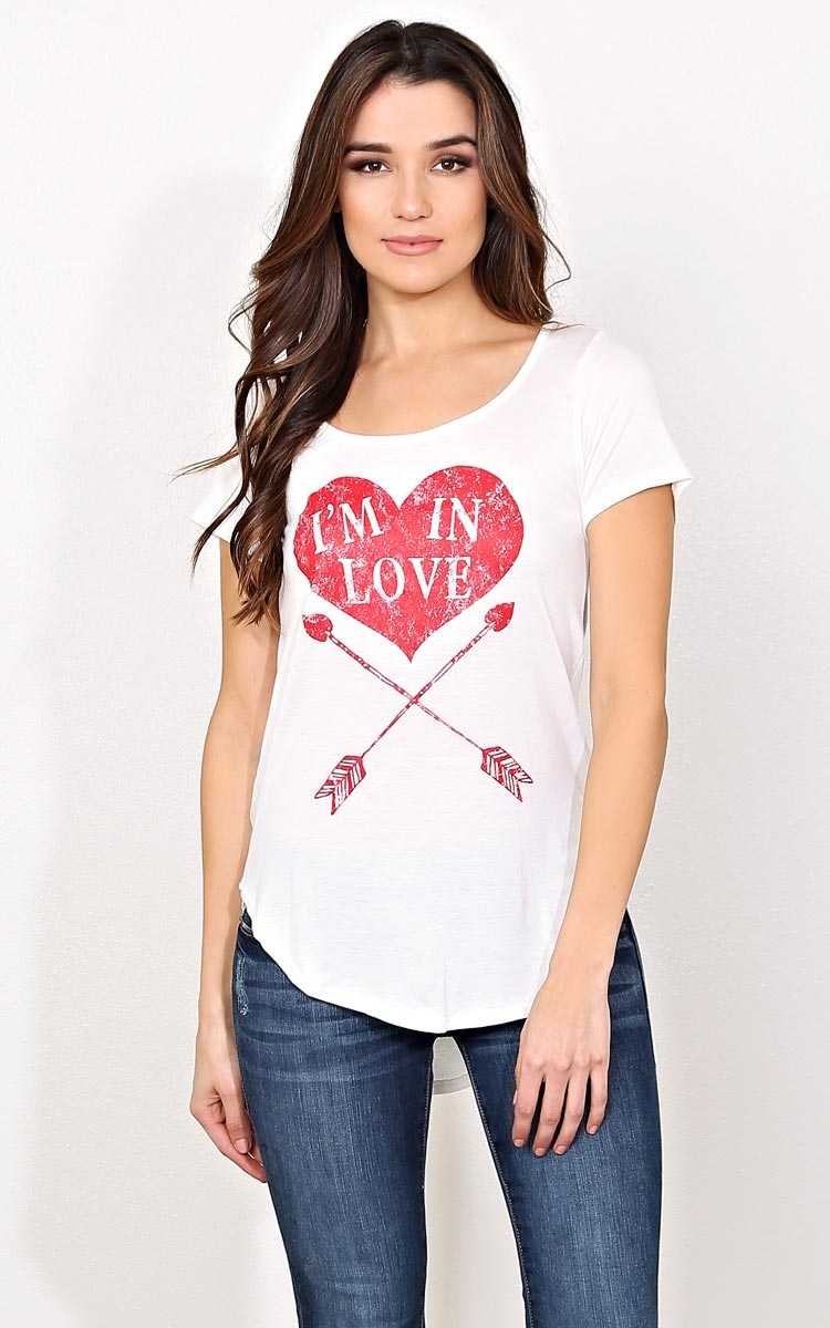 I'M IN LOVE Knit Top - - White in Size by Styles For Less
