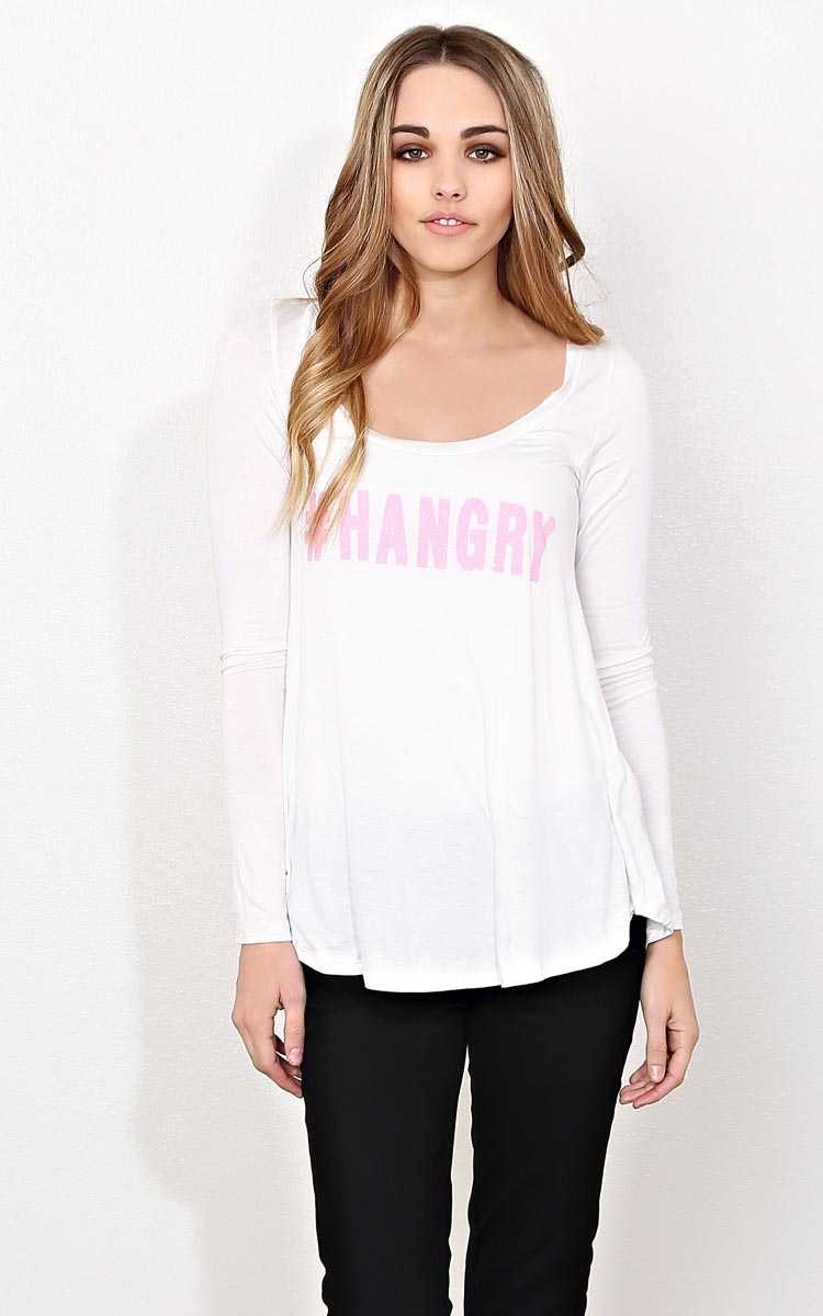 #HANGRY Long Sleeve Knit Top - - Ivry/Natrl in Size by Styles For Less