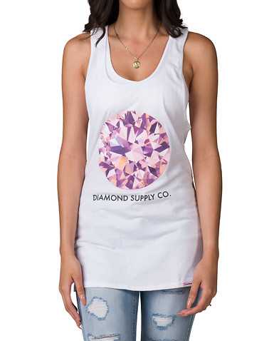 DIAMOND SUPPLY WOMEN WOMENS White Clothing / Tank Tops