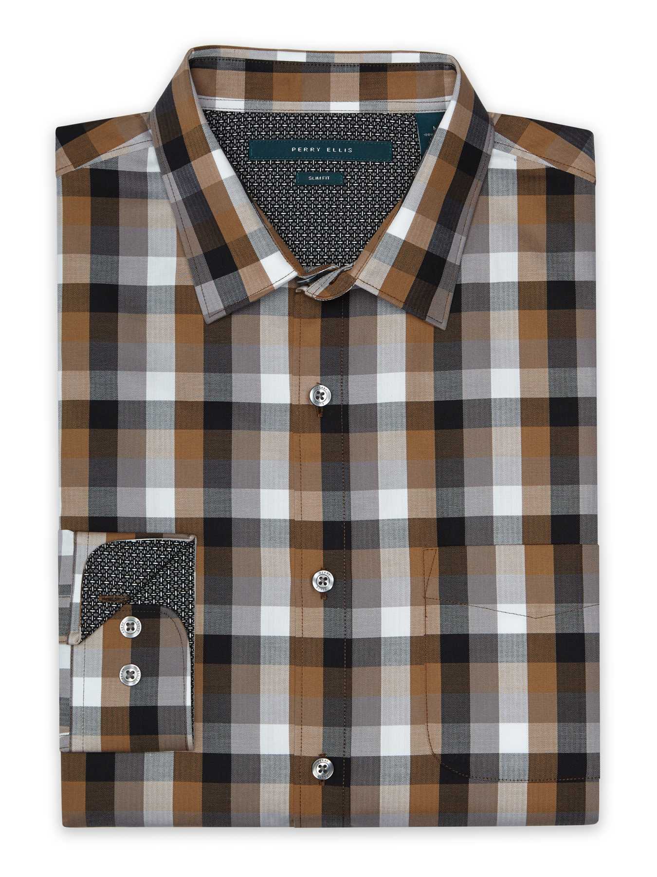 Perry Ellis Slim Fit Large Multi Color Shirt