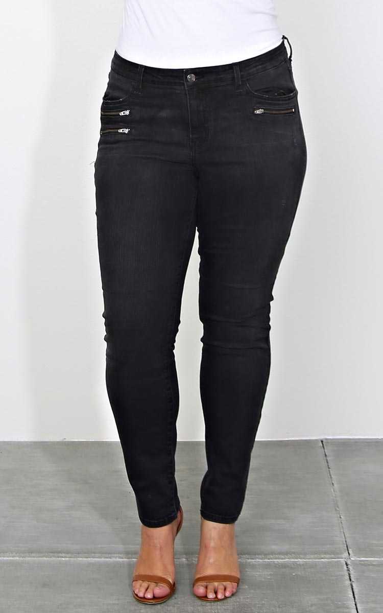 Plus Size Celine Distressed Skinny Jeans - Grey Denim in Size by Styles For Less