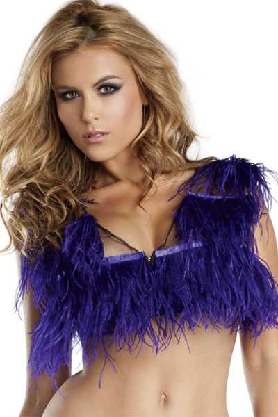 Purple Ostrich Feather Top