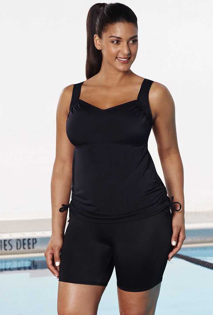 Chlorine Resistant Xtra Life Lycra Black Side-Tie Bike Shortini