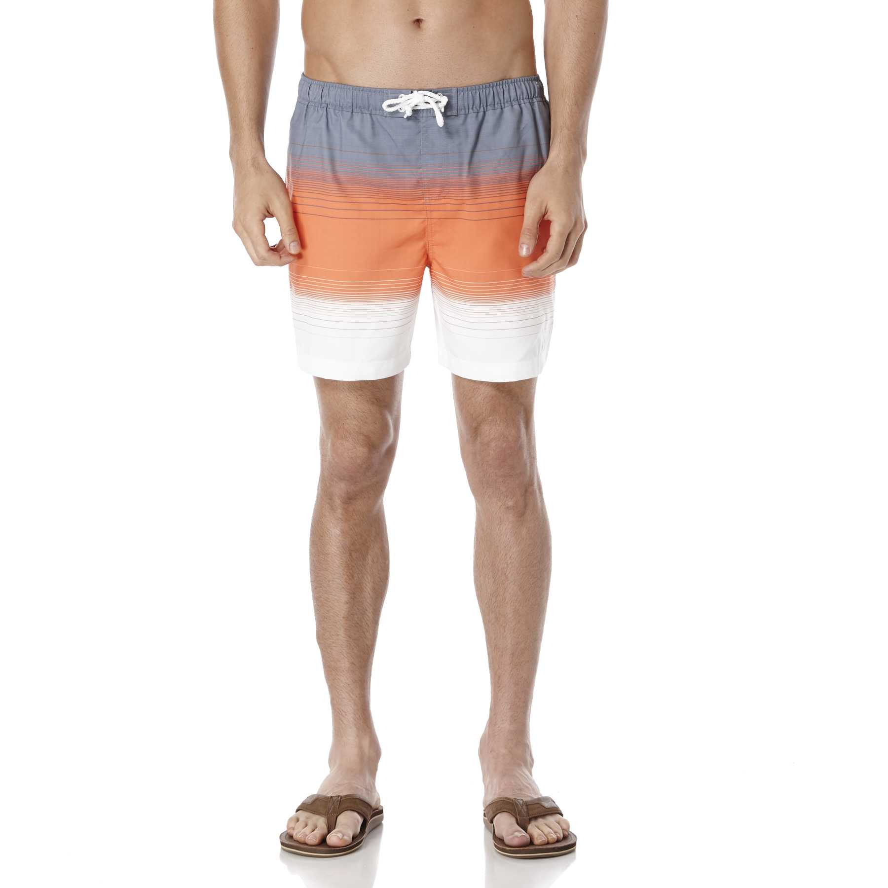 Original Penguin STRIPE FAUX CHAMBRAY SWIM VOLLEY