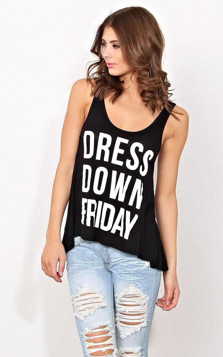 DRESS DOWN FRIDAY Knit Tank - - Black in Size by Styles For Less