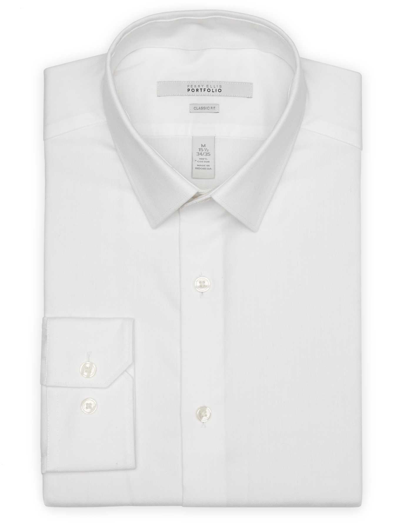 Perry Ellis Classic Fit Herringbone Dress Shirt