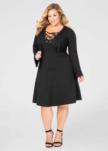 Ponte Fit & Flare Skirt